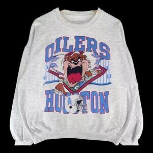 Houston Oilers Taz NFL Retro Style Ash Color Sweatshirt Unisex Men Women